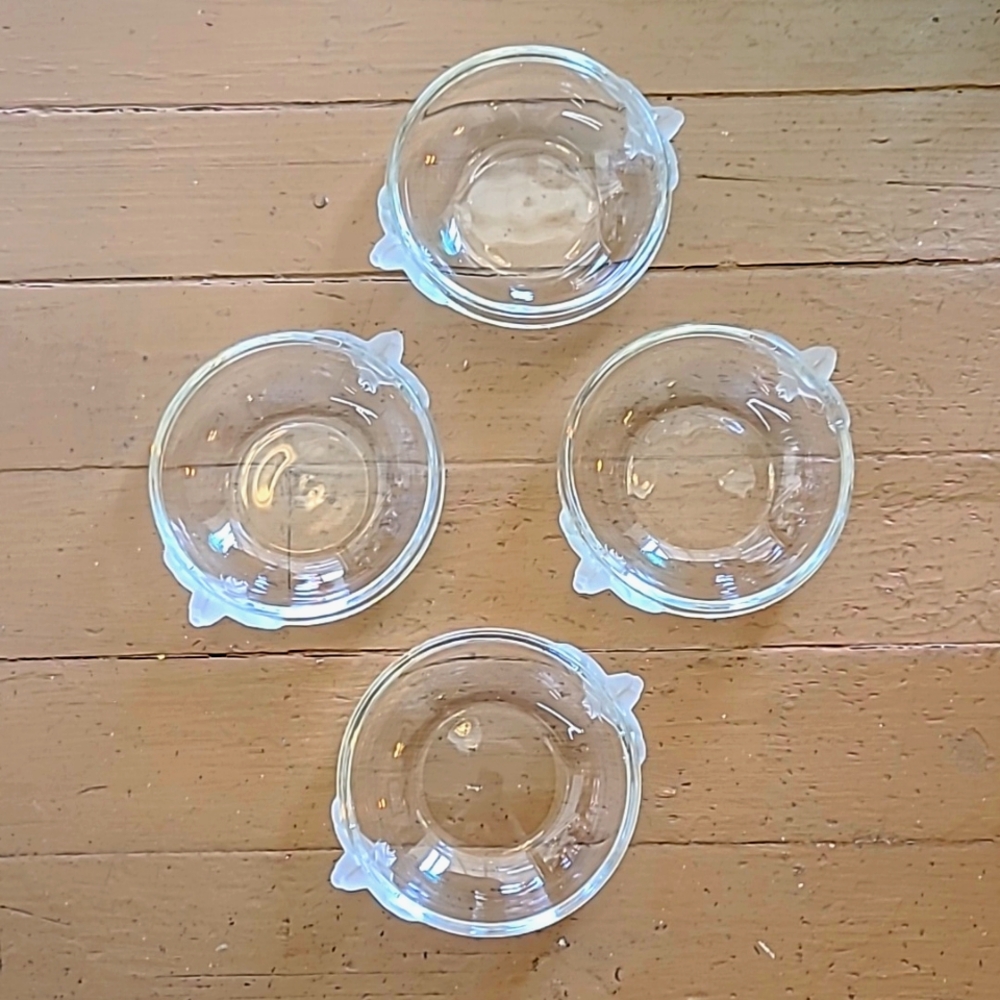 Vintage Mikasa Satin Rose Glass Berry Fruit Dessert Bowls Set of 4